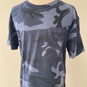 Polo Ralph Lauren Classic‎ Fit Blue Camo Pocket Crewneck T-Shirt Short Sleeve L